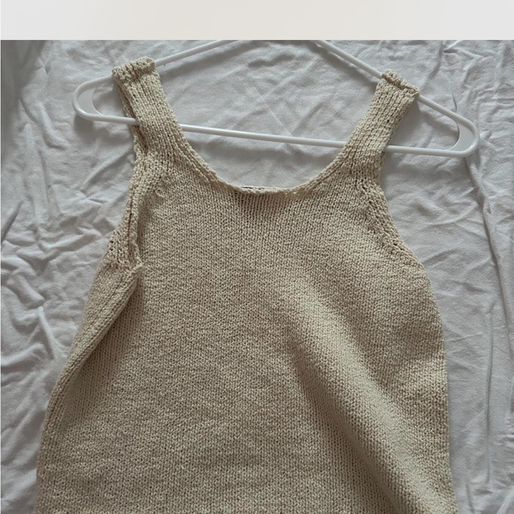 Women's Cream Knit Tank Top